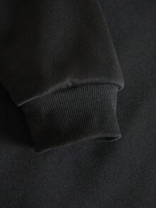 男士連帽長袖休閒運動衫 - 黑色 - 查看 5