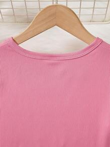 2pcs/Set Tween Girls' Ruffle Hem Jacket And Floral Print Sleeveless Dress,Holiday,Summer,Travel, School, Campus, College - Coral Pink - View 8