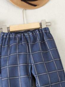 男婴格子针织披肩、上衣和长裤三件套 - 彩色 - 查看 5