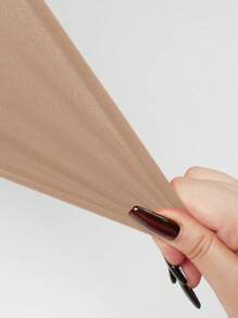 SHEIN SXY 純色高彈性高腰連體褲,適用於新年 - 卡其色 - 查看 12