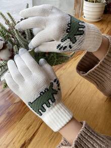 DAZY Cartoon Graphic Full Finger Gloves - Multicolor - View 5