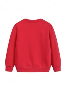 Sudadera Holgada De Estilo Navideño Rojo Para Otoño/invierno - Rojo - Ver 2