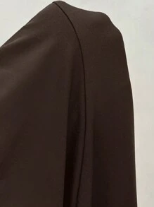 SHEIN EZwear 大碼高腰喇叭褲 - 巧克力棕 - 查看 6