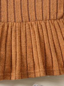 SHEIN Girls' Solid Color Basic Round Neck T-shirt - Orange - View 4