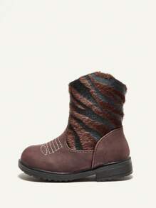 女孩復古西部靴,配有毛絨內裡 - 彩色 - 查看 5