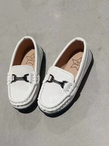 Metal Chain Decor Kids Flats - Beige - View 1