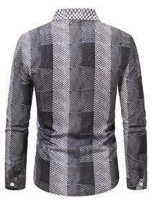 Manfinity Homme Men's Contrast Color Dress Shirt - Multicolor - View 2