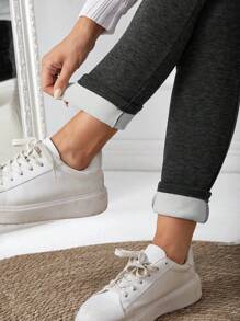 SHEIN 孕妇可调节腰部和腹部支撑保暖内衬紧身裤