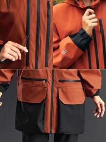 In My Nature Chaqueta Con Capucha Aislada Para Exteriores Y En Color Contrastante Para Mujeres - Rojo - Ver 11