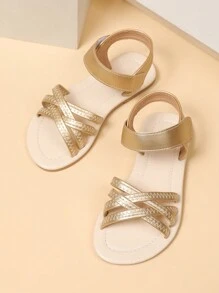 1pair Children's Flat Sandals Multicolor Girls' Item