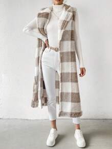 SHEIN LUNE Của phụ nữ Kẻ sọc Không tay Dài áo - Nhiều màu - Xem 5