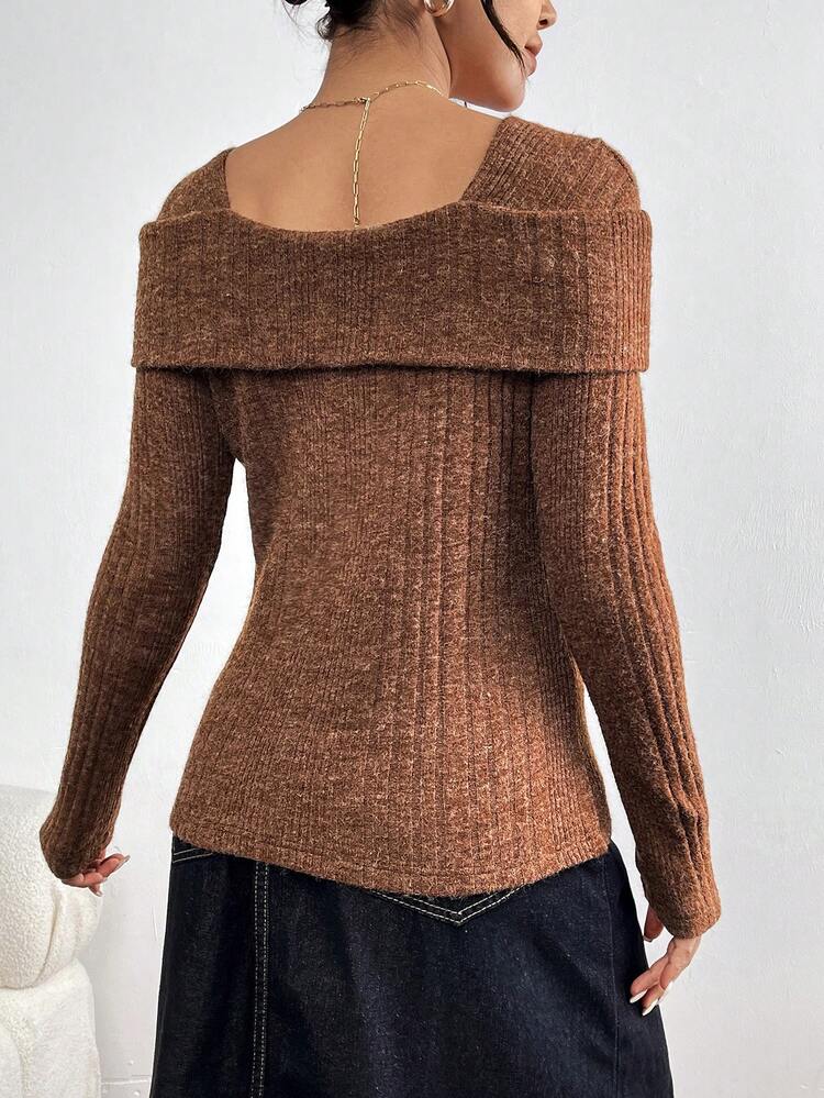 Women's Square Collar Button Front T-shirt