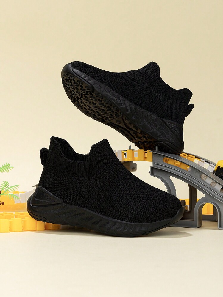 Breathable Infant Striped Sneakers For Streetwear - Black - View 4