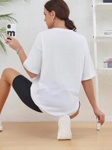 INAWLY Women's Letter & Figure Printed T-shirt