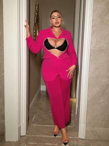 SHEIN SXY Manteau Robe Rose Habits Femmes Grandes Tailles Pour La Saint-valentin Et Nouvel An, Robe De Noël Pour Femmes, Tenues De Nouvel An, Robe De Soirée, Tenues Sexy Pour Club