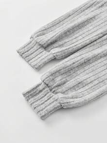 SHEIN Unity 女款高低羅紋連帽運動衫 - 淺灰色 - 查看 6