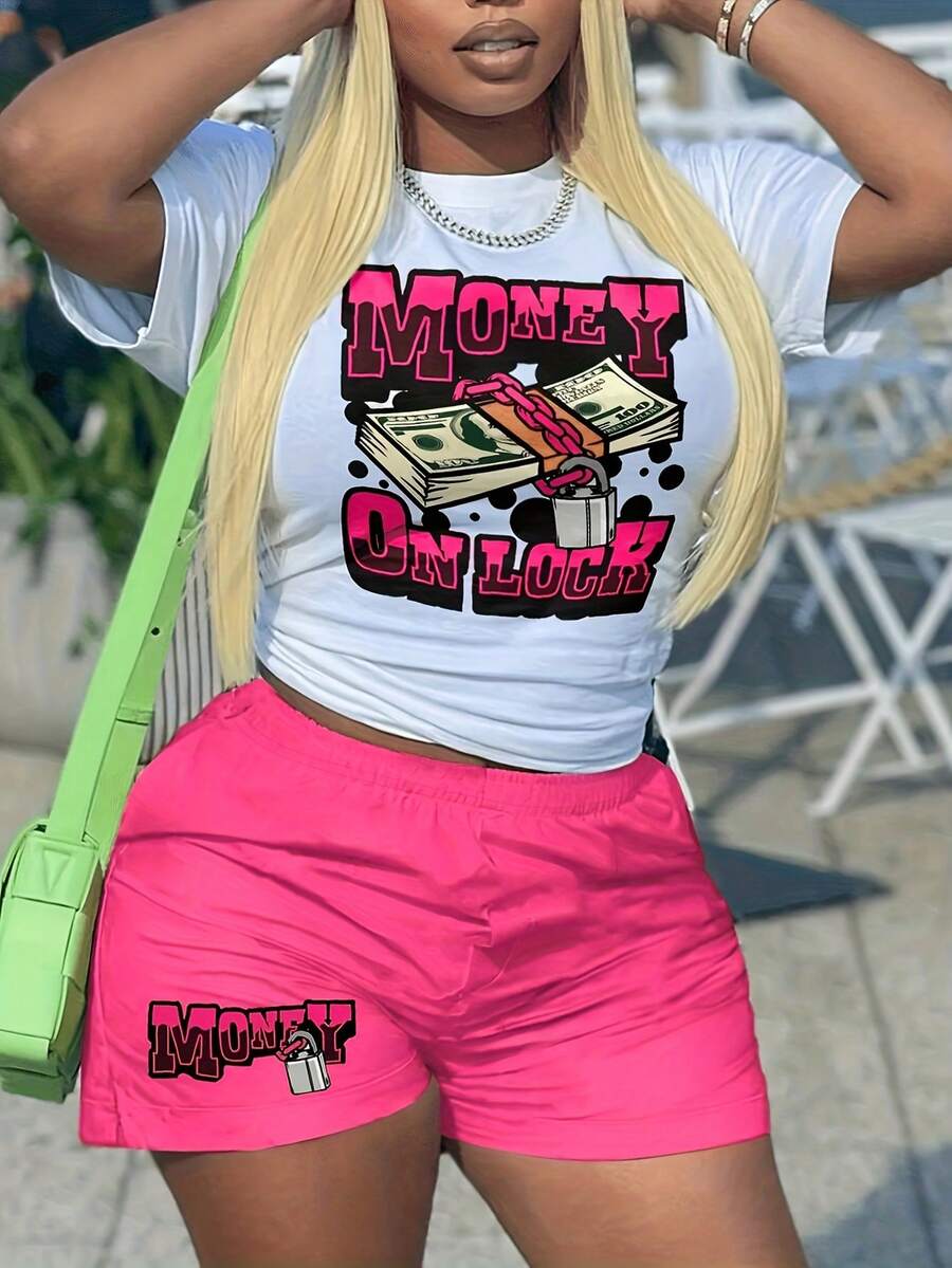 短袖t恤,女式休閒tee - 白色 - 查看 1