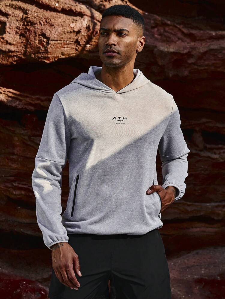 Boyfriend Style Men's Hooded Sweatshirt With Fashionable Text Pattern Print Sweatshirt Boyfriend Style Men Sweatshirt