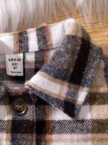 SHEIN 青少年女孩提花夹克和针织高领连衣裙套装 - 粉色 - 查看 3