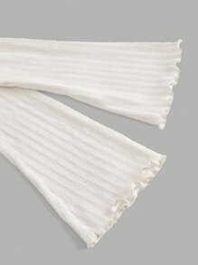 SHEIN MOD 女款波浪袖褶皺t恤 - 杏色 - 查看 3