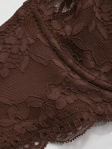 DAZY Lace Wireless Sexy Lingerie Bra - Chocolate Brown - View 4