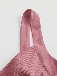 SHEIN MOD Camiseta Sin Mangas Con Espalda De Nadador De Talla Grande Para Mujer, De Estilo Retro Y Color Sólido - Rosa - Ver 3