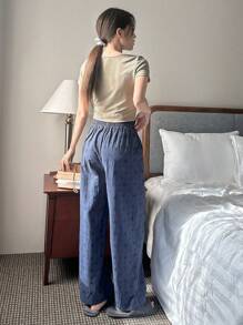 DAZY 女士纯色简约舒适家居服套装睡衣 - 綠色 - 查看 2