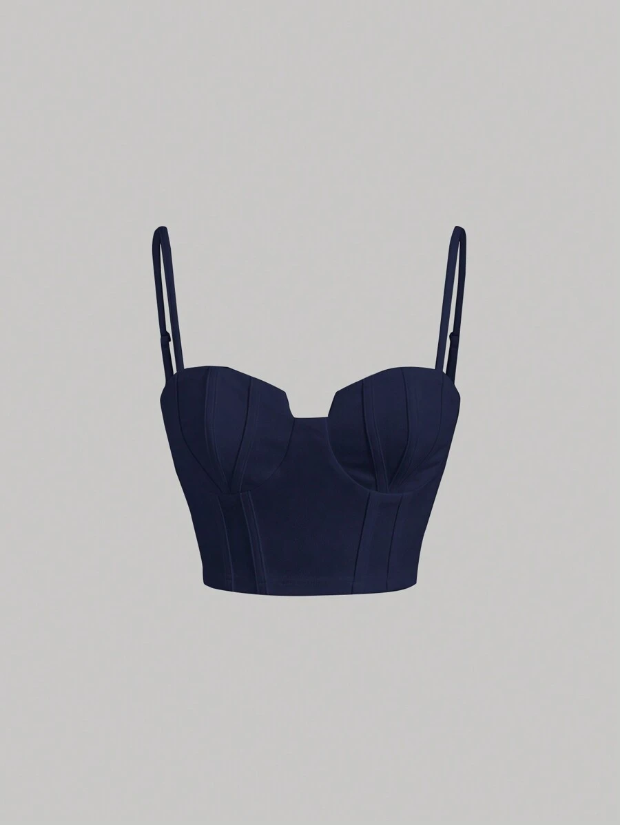 SHEIN MOD Women's Solid Color Cami Top - Navy Blue - View 1