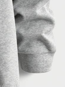 EASEVO 男士加大灰色帶前袋連帽衫 - 淺灰色 - 查看 3