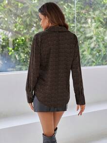 GENKIRA Women Blouses Tombol Depan Plain Casual Anggun - MultiWarna - View 2