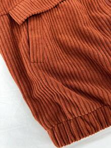 SHEIN Unity 雪人貼片燈芯絨夾克 - 紅色 - 查看 5