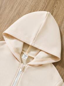 SHEIN Moletom Com Capuz E Estampa De Carta Para Meninas Com Detalhes, Adequado Para O Outono