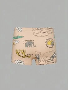 6pcs/Set Young Boy Dinosaur Print Boxer Briefs, Same Color Series