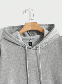 EASEVO 男士加大灰色帶前袋連帽衫 - 淺灰色 - 查看 4