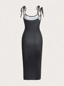 SHEIN ICON Women's Body Silhouette Printed Cami Dress With Flame Pattern - Multicolor - View 3