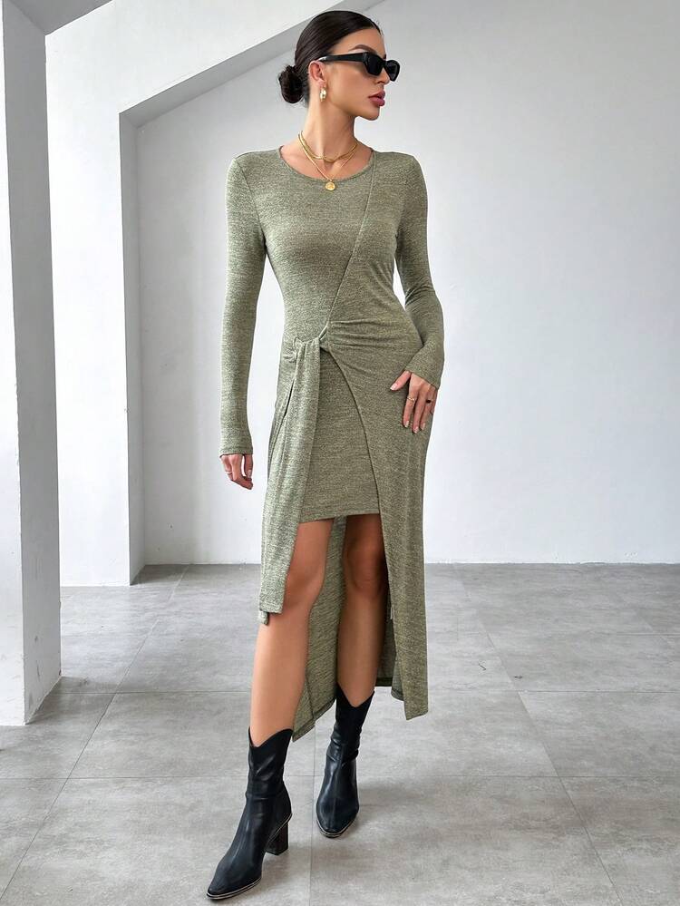 Asymmetrical Hem 2 In 1 Dress