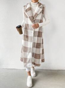 SHEIN LUNE Của phụ nữ Kẻ sọc Không tay Dài áo - Nhiều màu - Xem 4