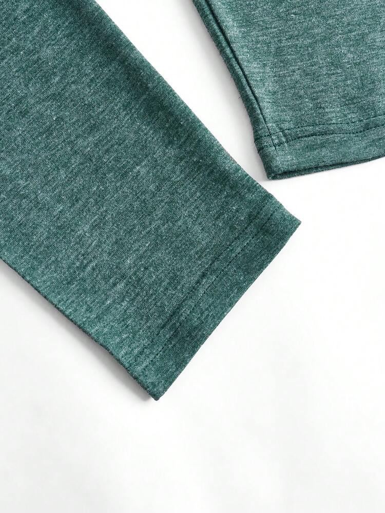 2pcs Solid Color Pleated Drop Shoulder Maternity T-Shirt