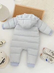 嬰兒男孩帽裝加厚連體衣