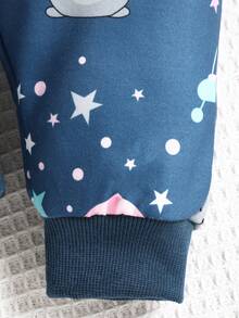 寶寶男童太空貓和火箭圖案上下套裝 - 藏蓝色 - 查看 4