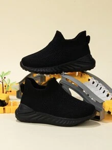 Breathable Infant Striped Sneakers For Streetwear - Black - View 5