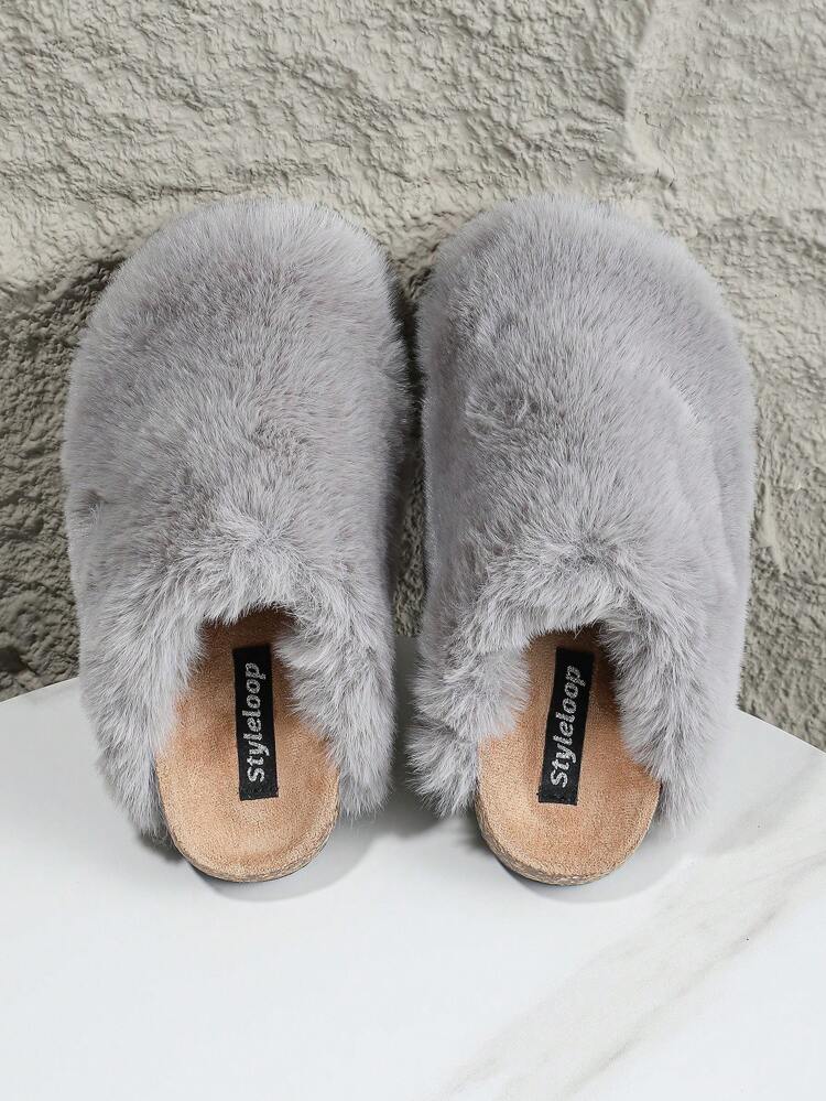 Women's Fashionable Winter Warm Plush Flat Shoes For Indoor/outdoor Use