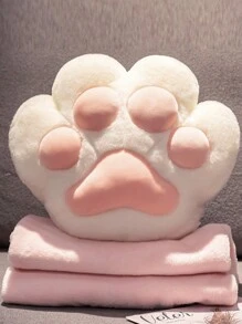 ROMWE Kawaii 1pc Cat Paw Shaped Pillow Blanket - Multicolor - View 3