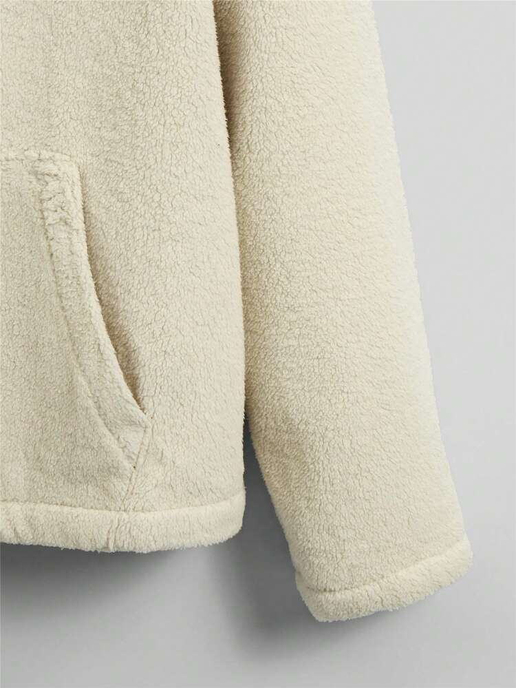 Loose Men's Teddy Hooded Zip-Up Jacket