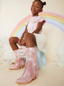 時尚兒童靴 - 粉色 - 查看 1