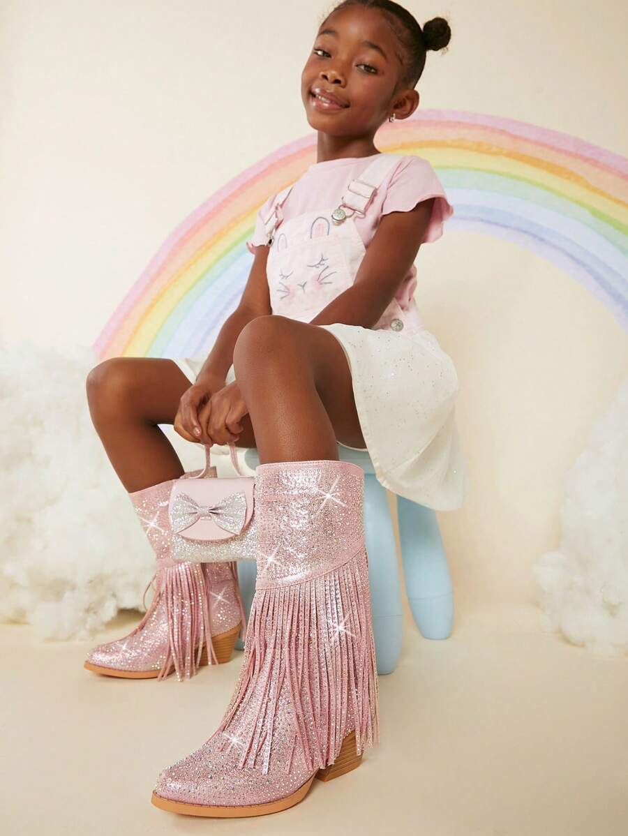 時尚兒童靴 - 粉色 - 查看 1