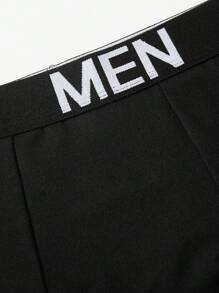 EasyFave 3pcs/Set Men's Boxer Briefs With Letter Weave Design Waistband