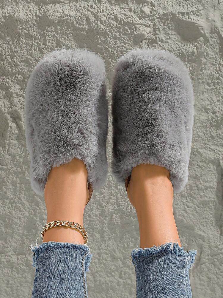 Women's Fashionable Winter Warm Plush Flat Shoes For Indoor/outdoor Use