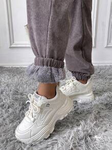 SHEIN 孕婦抽繩腰抓絨褲 - 灰色 - 查看 6