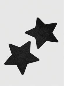 ROMWE 2pairs Star-shaped Nipple Covers - Black - View 2